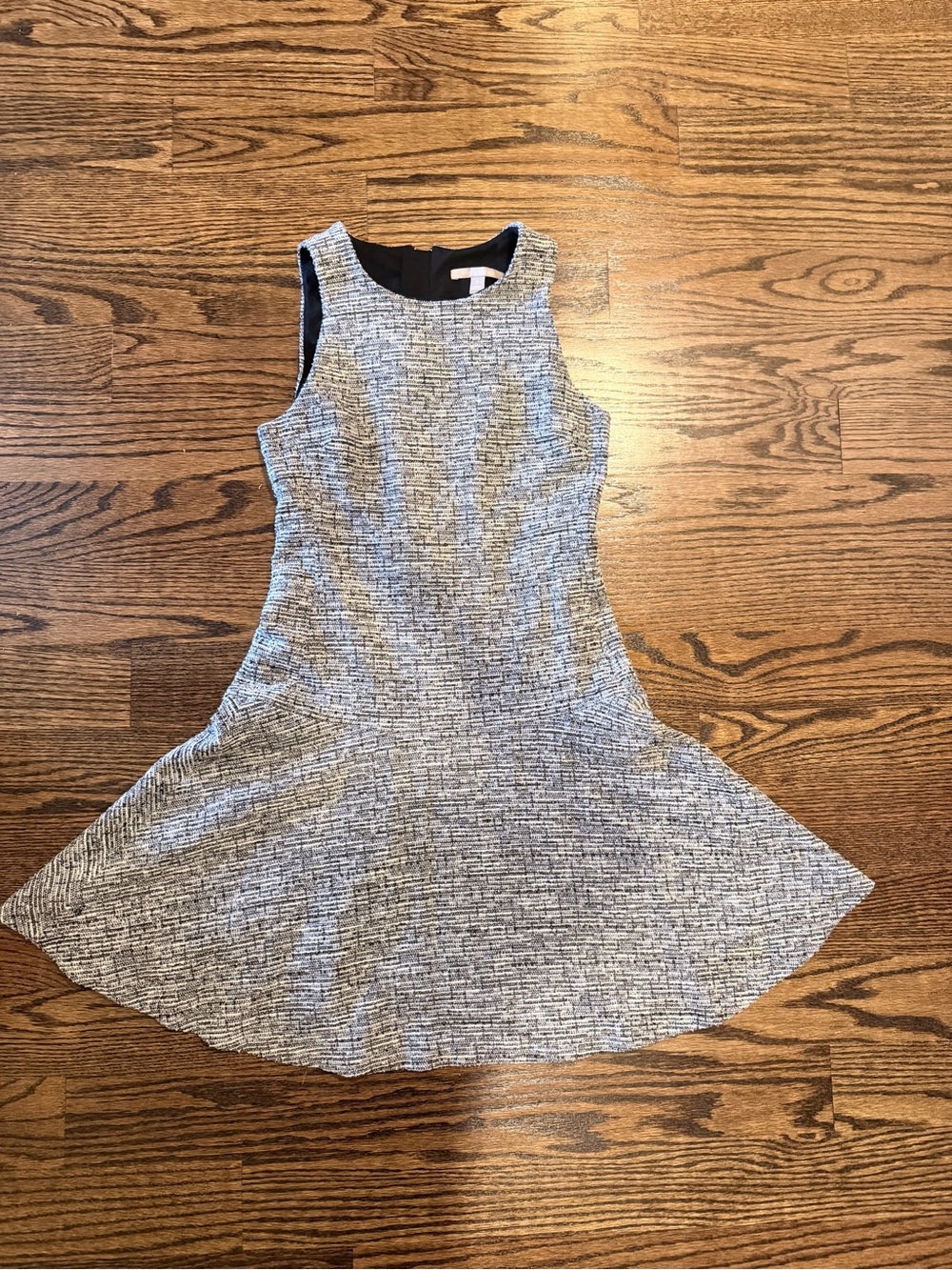Banana Republic Tweed Fit & Flare Dress Size 2 Gray Sleeveless Career Dress